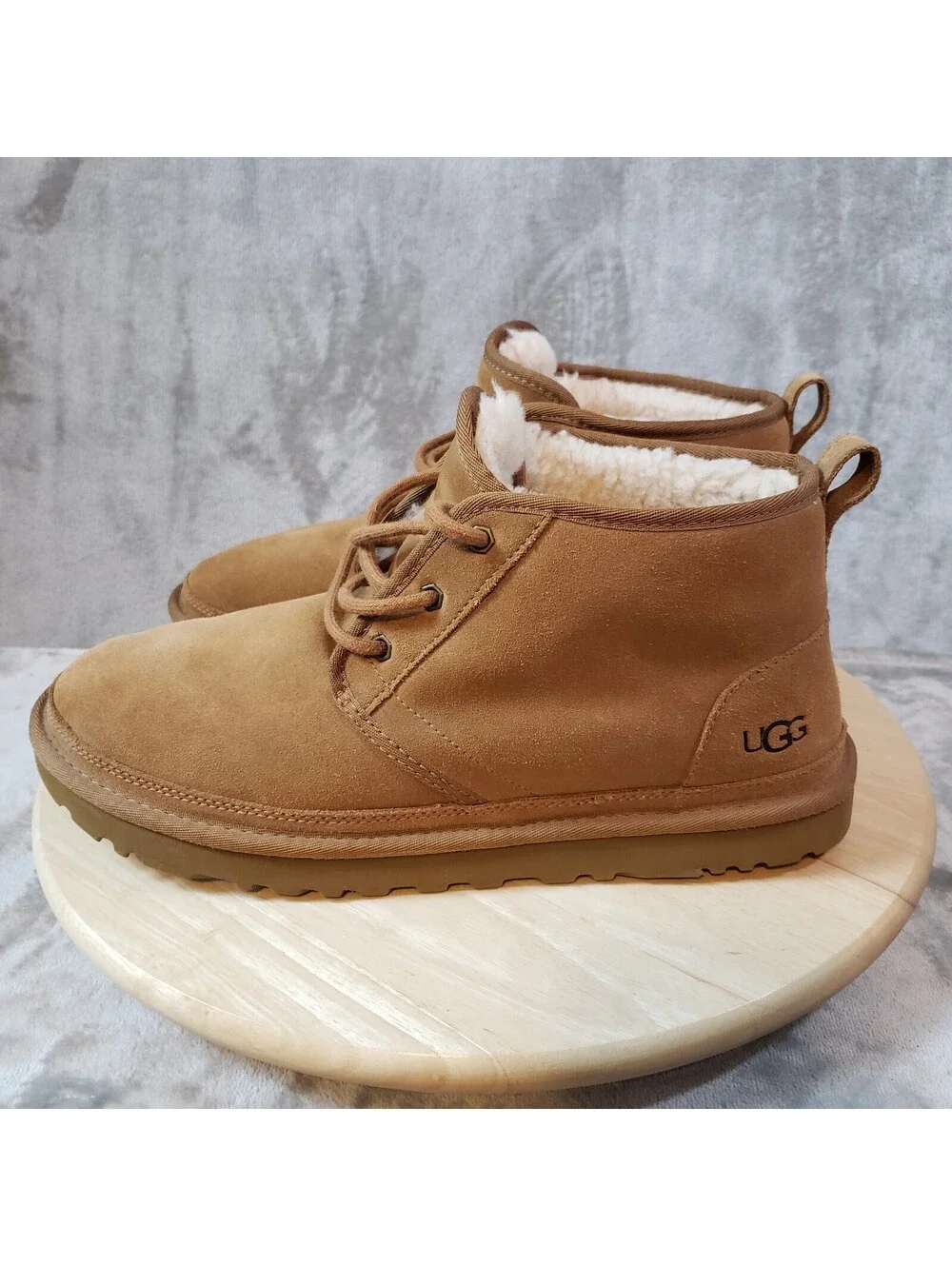 UGG Men’s Suede Chukka Ankle Boots Lined Lace-Up Brown US 12 EU 45